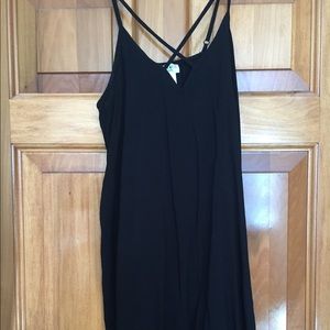 Black criss cross short dress